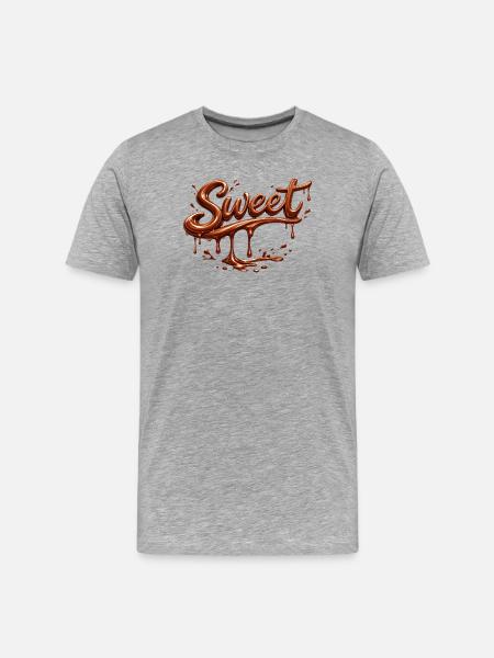 Sweet Chocolate Lettering - Men's Premium Organic T-Shirt - heather grey