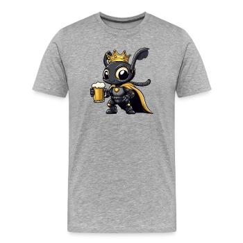 Roi de la Bière des Fourmis - T-shirt bio Premium Homme - gris chiné - Devant - Damien (186cm)