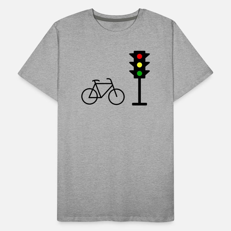 Empreinte de feu de circulation avec vélo T-shirt bio Premium Homme
