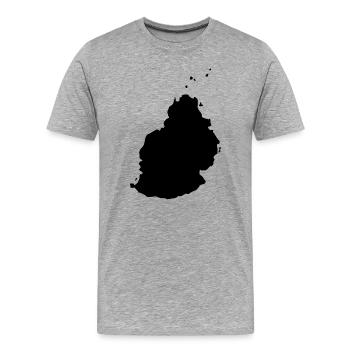 Mauritius map - Men's Premium Organic T-Shirt - heather grey - Front - Damien (186cm)