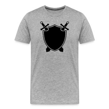 Medieval shield with sword - Men's Premium Organic T-Shirt - heather grey - Front - Damien (186cm)