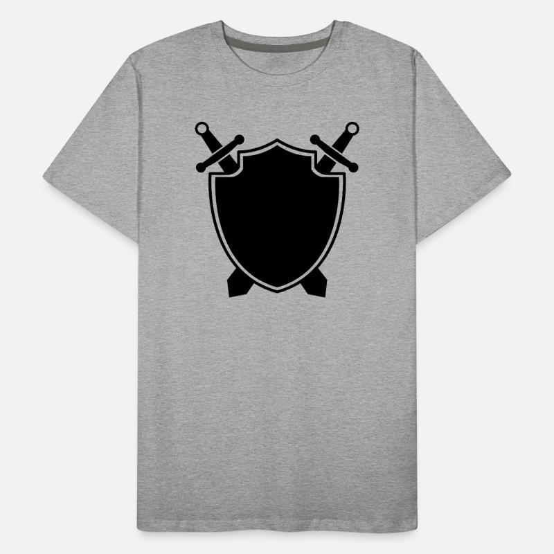 Bouclier médiéval avec épée T-shirt bio Premium Homme