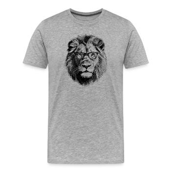 Leo avec des lunettes - T-shirt bio Premium Homme - gris chiné - Devant - Damien (186cm)