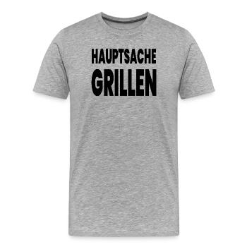 Griller - T-shirt bio Premium Homme - gris chiné - Devant - Damien (186cm)