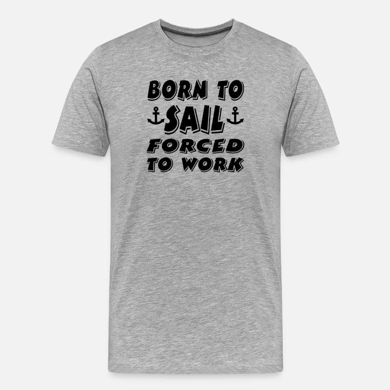 Segeln - Männer Premium Bio T-Shirt - Grau meliert