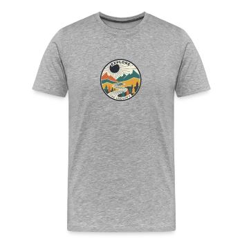 Expedition ins Unbekannte - Männer Premium Bio T-Shirt - Grau meliert - Vorne - Damien (186cm)