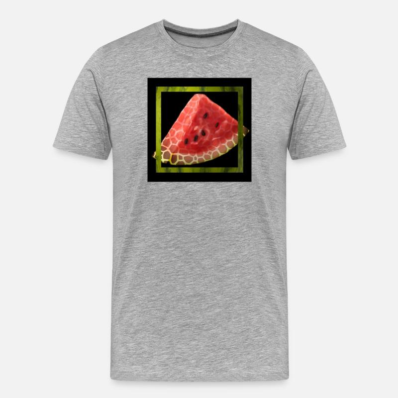 Pastèque abstraite - T-shirt bio Premium Homme - gris chiné