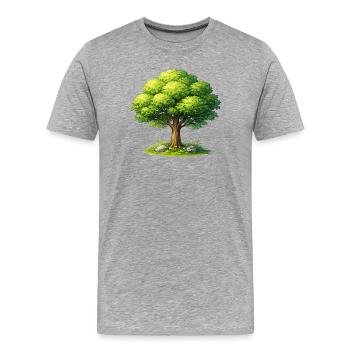Tree in the sunlight - Men's Premium Organic T-Shirt - heather grey - Front - Damien (186cm)