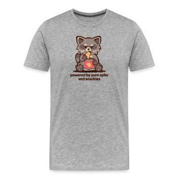 Propulsé par Pure Spite et Snackies - T-shirt bio Premium Homme - gris chiné - Devant - Damien (186cm)