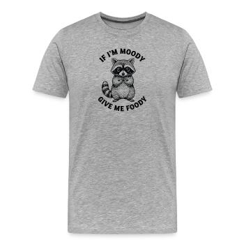 Launischer Waschbär-Foodie-Tee - Männer Premium Bio T-Shirt - Grau meliert - Vorne - Damien (186cm)