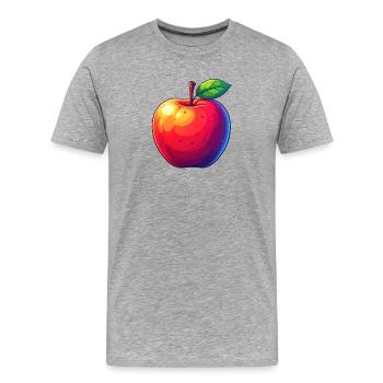 Apfel - Männer Premium Bio T-Shirt - Grau meliert - Vorne - Damien (186cm)