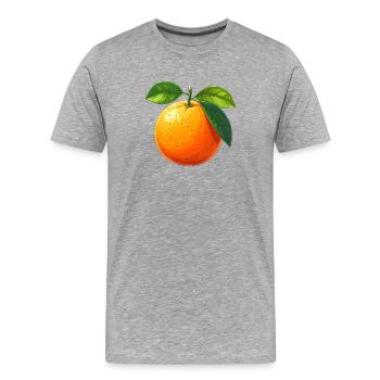 Orange (Frucht) - Männer Premium Bio T-Shirt - Grau meliert - Vorne - Damien (186cm)