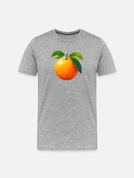Orange (fruit) - Men's Premium Organic T-Shirt - heather grey