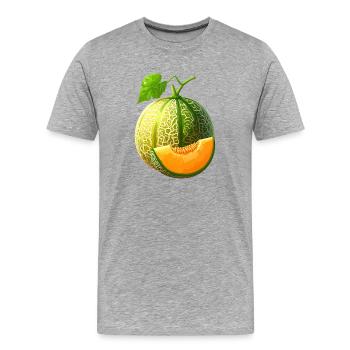 melon miel - T-shirt bio Premium Homme - gris chiné - Devant - Damien (186cm)