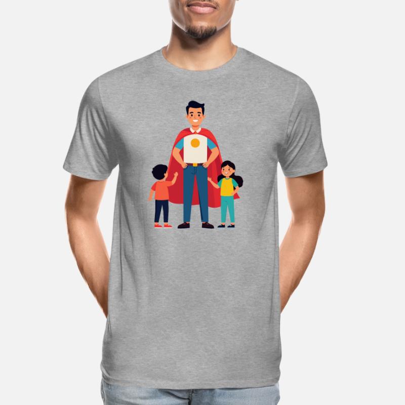 Erzieher Held oder Heldenvater mit Cape und Kinder Männer Premium Bio T-Shirt
