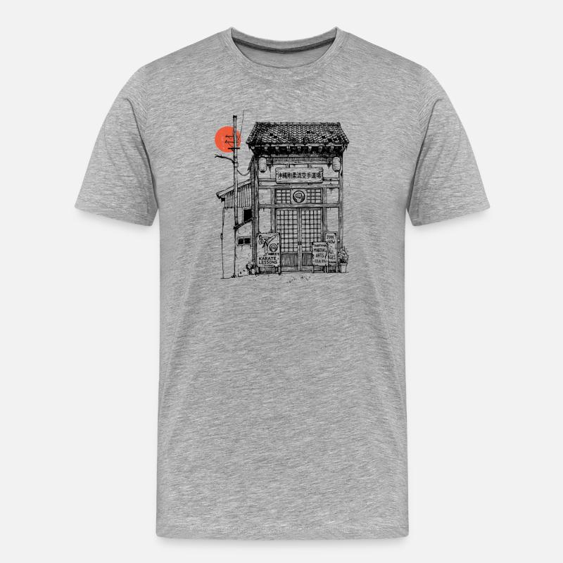 Goju Ryu Dojo - Männer Premium Bio T-Shirt - Grau meliert