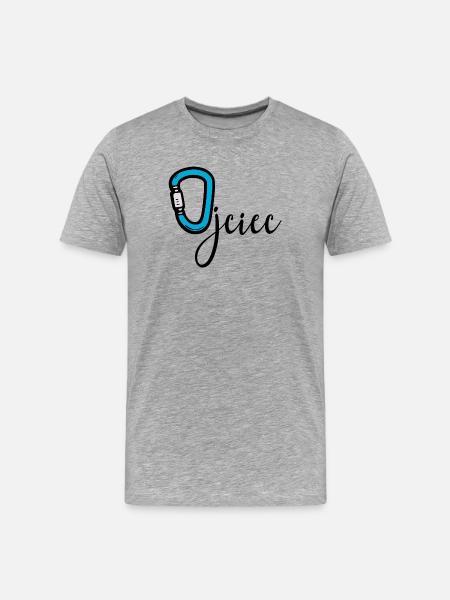 Kletter-Wander-Vater - Männer Premium Bio T-Shirt - Grau meliert