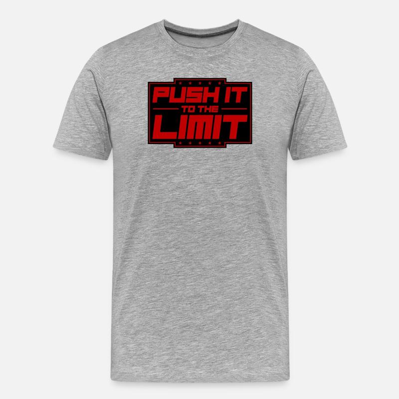 Push It To The Limit - Männer Premium Bio T-Shirt - Grau meliert