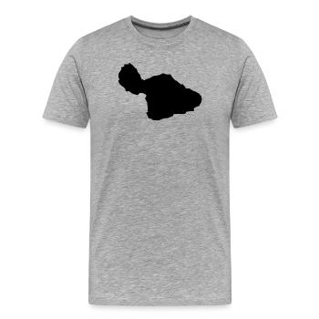 Carte de Maui - T-shirt bio Premium Homme - gris chiné - Devant - Damien (186cm)