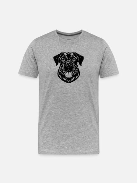 Mastiffhund - Männer Premium Bio T-Shirt - Grau meliert