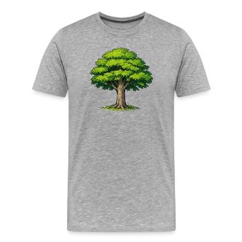 Baum mit üppigem Laub - Männer Premium Bio T-Shirt - Grau meliert - Vorne - Damien (186cm)