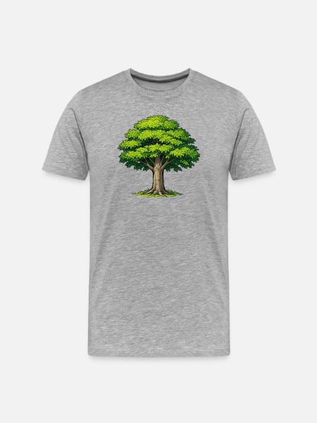 Tree with lush foliage - Men's Premium Organic T-Shirt - heather grey