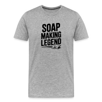 Soap Making Legend - Men's Premium Organic T-Shirt - heather grey - Front - Damien (186cm)