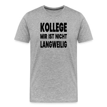 Kollege - Männer Premium Bio T-Shirt - Grau meliert - Vorne - Damien (186cm)
