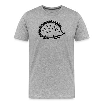 hedgehog - Men's Premium Organic T-Shirt - heather grey - Front - Damien (186cm)