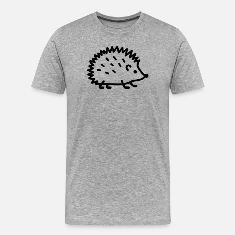 pindsvin - Herre Premium T-shirt økologisk - grå meleret