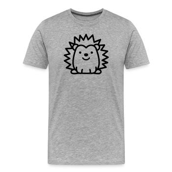 hérisson - T-shirt bio Premium Homme - gris chiné - Devant - Damien (186cm)
