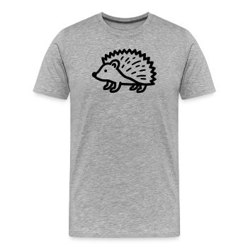 hérisson - T-shirt bio Premium Homme - gris chiné - Devant - Damien (186cm)