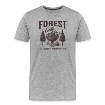 Forest Grill Wood Flavours - Men's Premium Organic T-Shirt - heather grey - Front - Damien (186cm)
