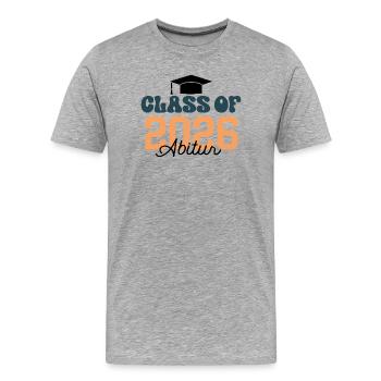 Class Of 2026 Outfit Abi 26 Abitur Hut Graduation - Men's Premium Organic T-Shirt - heather grey - Front - Damien (186cm)