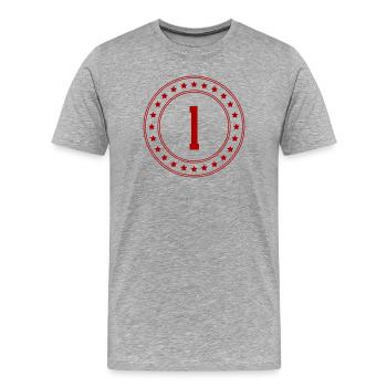 First Place Emblem with Star Circle - Men's Premium Organic T-Shirt - heather grey - Front - Damien (186cm)