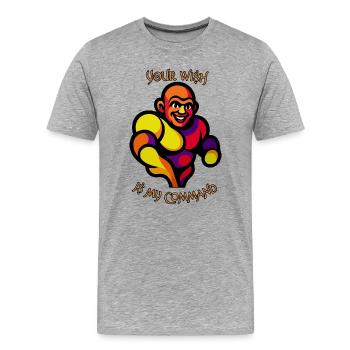 Genie out of the bottle - Men's Premium Organic T-Shirt - heather grey - Front - Damien (186cm)