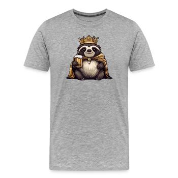 Roi de la Bière Paresseuse - T-shirt bio Premium Homme - gris chiné - Devant - Damien (186cm)
