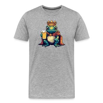 Roi de la Bière Caméléon - T-shirt bio Premium Homme - gris chiné - Devant - Damien (186cm)