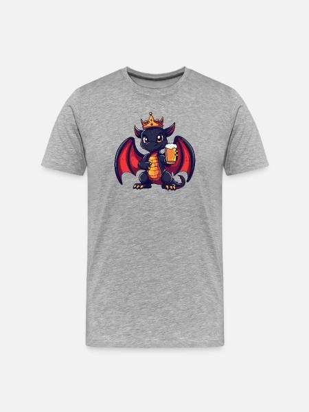 Dragon Beer King - Men's Premium Organic T-Shirt - heather grey