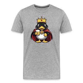 Roi de la Bière au Canard - T-shirt bio Premium Homme - gris chiné - Devant - Damien (186cm)