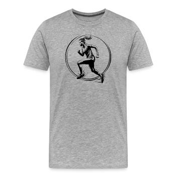 Femme marathon courante et jogging - T-shirt bio Premium Homme - gris chiné - Devant - Damien (186cm)