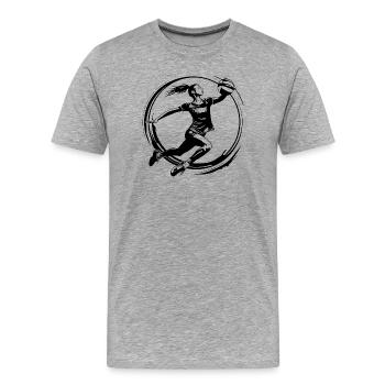 Volleyball Player Silhouette - Men's Premium Organic T-Shirt - heather grey - Front - Damien (186cm)