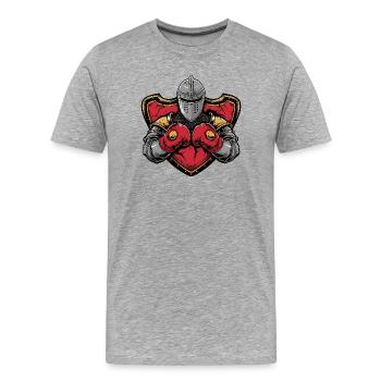 Knight Boxer MMA - Men's Premium Organic T-Shirt - heather grey - Front - Damien (186cm)