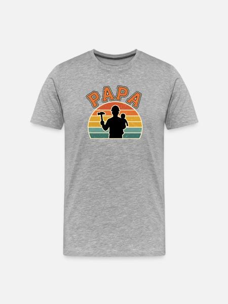 Daddy and Baby at Dusk - Men's Premium Organic T-Shirt - heather grey
