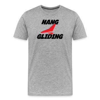 Insigne Hang Gliding Centered Wing - T-shirt bio Premium Homme - gris chiné - Devant - Damien (186cm)
