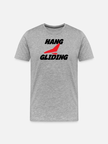 Hang Gliding Centered Wing Badge - Men's Premium Organic T-Shirt - heather grey