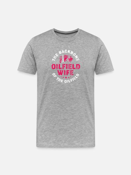 Ölfeld Ehefrau Bohrinsel Ölbohrinsel - Männer Premium Bio T-Shirt - Grau meliert