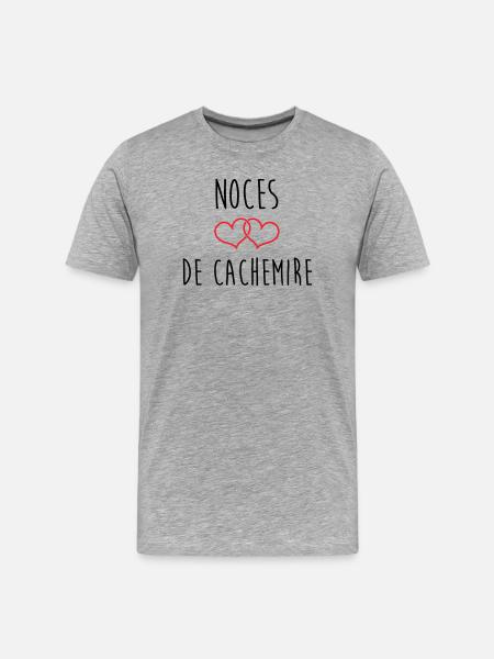 Kaschmirhochzeit 47 Jahre Ehe - Männer Premium Bio T-Shirt - Grau meliert