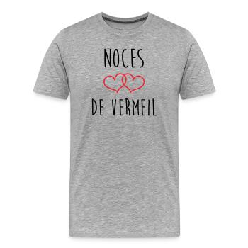 Vermeil wedding 45 years of marriage - Men's Premium Organic T-Shirt - heather grey - Front - Damien (186cm)