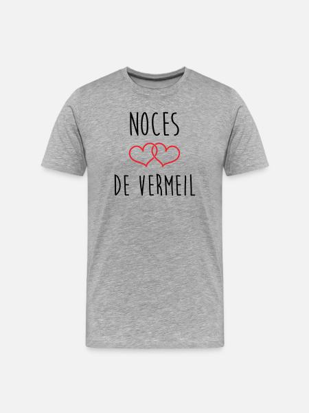 Vermeil-Hochzeit 45 Jahre Ehe - Männer Premium Bio T-Shirt - Grau meliert